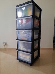 五層抽屜式膠櫃 可移動