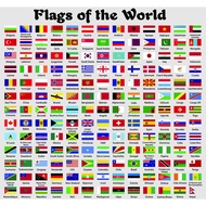 Flags of the World Decorative Educational Poster Print