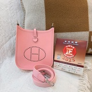 Hermes Mini Evelyne 3Q Sakura rose phw E16 櫻花粉 銀扣