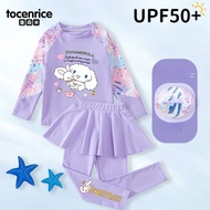 TOCENRICE【14-40kg】kids Cinnamoroll女童泳衣分体长袖长裤套装防晒速干日韩可爱