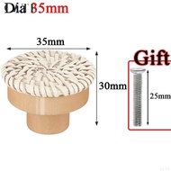 [Set of 10]Rattan Wooden Cabinet Handle Wood Round Cabinet Knob Wood Furniture Handles
