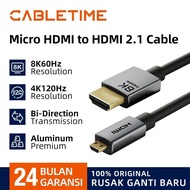 CABLETIME Micro HDMI to HDMI Male 8K 4K HDR 60Hz Cable for Camera