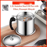 1.8L Stainless Steel Filter Separator Oil Storage Pot for Kitchen Tools Oil strainer Oil pot Oil fil