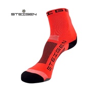 STEIGEN Flouro Red Running Socks 1/2 Length Steigen Running Socks Cycling Football Socks Sport Athel