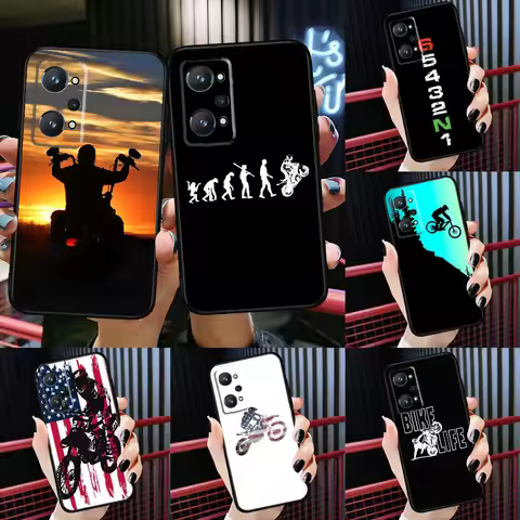 Moto Bike Motocross For Realme C55 C33 C30 C21Y 10 Pro Plus GT Neo 5 3 3T Case For OnePlus 11 10 Pro