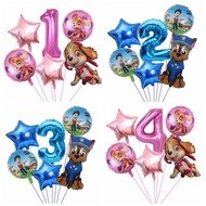 6pcs Paw Patrol Dog Balloon Chase Skye Marshall Boy Girl Birthday Party Decoration Balloon Movie Children Party Supply