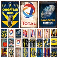 [ Mike86 ] TOTAL GOODYEAR TIRE Motor Oil Tin Sign Retro Posters Iron Painting Gift art decor Pub LT