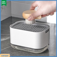 canaan|  Push Soap Dispenser with Sponge Holder Liquid Detergent Organizer Kitchen Sink Soap Dispenser with Sponge Holder Refillable Pump Caddy Tray for Liquid Detergent Organize