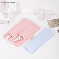 【AMSG】 Silicone Hair Curling Wand Cover, Non-Slip Flat Curling Iron Insulation Mat ,Hair Straightener Storage Bag Hairdressing Tools Hot