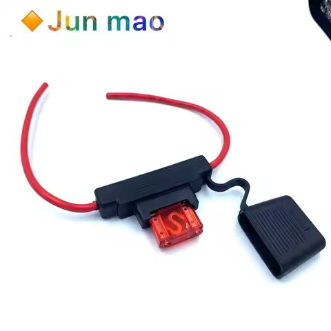 50 Amp Maxi Fuse With Weatherproof Holder 8AWG 10AWG Wire Dual Battery 50A Fuses Color: Black + Red 
