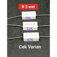 Chalk resistor 5 watt 10K 22K 47K Resistor 5watt 10k 22k 47k R 5 w 10k 22k 47k