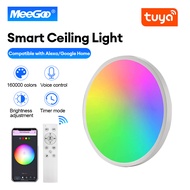 MeeGoo Tuya Wifi หลอดไฟเพดานอัจฉริยะหลอดไฟ Led RGBCW 24W สว่า งหรี่แสงอัจฉริยะอายุการใช้งานควบคุมระย