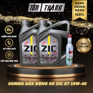 [ Combo bảo dưỡng ] 2 BÌNH NHỚT XE Ô TÔ SK ZIC X7 10W40 (4 Lít) + SÚC ĐỘNG CƠ CASTROL