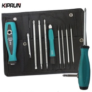 KIPRUN Screwdriver Set 10Pcs Precision Screwdriver Set Phillips Slotted Star Bits Repair Tool S08 Wh