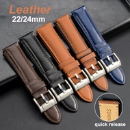 22mm 24mm Genuine Leather Strap for FOSSIL FS5061 FS5237 ME3052 3054 Band Quick Release Belt Bracelet for Women Men Wristband Waterproof Cowhide Watch Band
