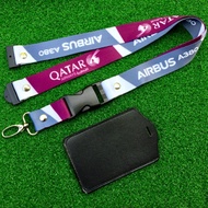 PREMIUM Qatar Airways A380 Lanyard FREE ID HOLDER/Custom Lanyard