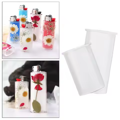 2pcs Silicone Lighter Cover Mold Lighter Case Holder Resin Casting Moulds Making Molds Fits BiC J3 J