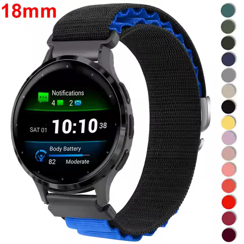 18mm Alpine Loop Nylon Strap For Garmin Venu 3S 2S Vivoactive 4S 3S Forerunner 265S 255S Bracelet Ba