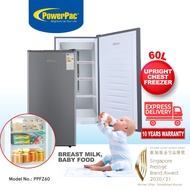 PowerPac 60L Mini Freezer – Compact, 4 Shelves, Energy-Saving Freezer for Small Spaces, Ice Cream & 