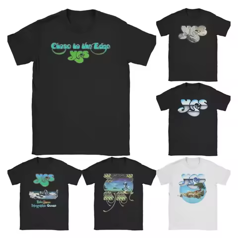 Men Women T-Shirts Close to the Edge Yes Band Humor Pure Cotton Tee Shirt Short Sleeve Rock Music Le