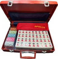 APOLLO麻雀(綠色)+優質黏土籌碼+太空喼套裝(紅色)