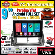 (Perodua Viva) 9" Android 2-DIN Car Player IPS Screen 2GB/4GB Ram + 32GB/64GB with Casing Plug and Play Waze Youtube