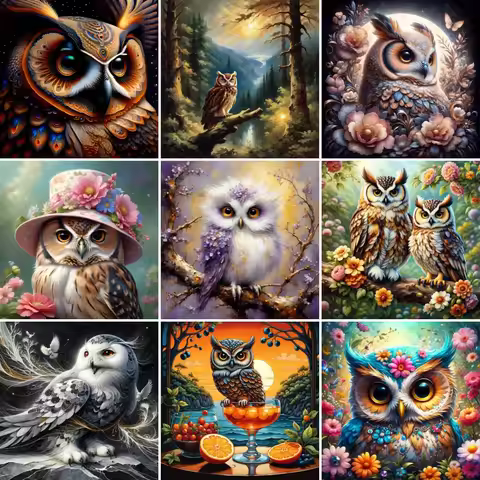 Cute Owl Paint By Numbers Acrylic Paint Crafts Supplies For Adults Bedroom Decoration Personalized G
