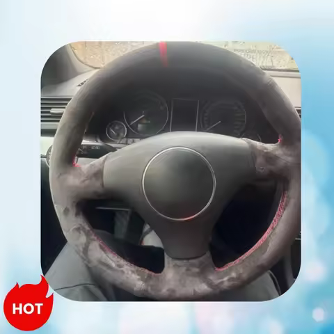 Car Steering Wheel Cover Suede Leather Steering Wrap Cover For Audi A2 8Z A3 8L Sportback A4 B6 Avan
