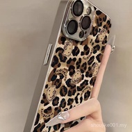 Hello Kitty Phone Case, Leopard Pattern, Galvanized Cortex Sheepskin accessories for iPhone 17PRO 17