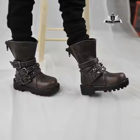 1/3 1/4 BJD Shoes Boy SD MSD Punk studded Boots Dollfie DREAM MID DK LUTS SOOM DOD Dollmore Luts AOD