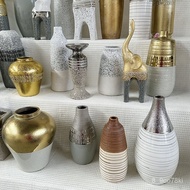🚓European Entry Lux Electroplating Vase Ceramic Crafts Vase Ornaments Floor Vase Modern Minimalist