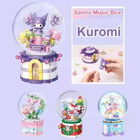 New Keeppley Building Block Sanrio Music Box Assembling Toys Kuromi My Melody Model Desktop Decorati