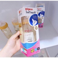 Bình sữa pigeon Softouch cổ rộng nhập khẩu chính hãng 160ml /240ml chính hãng