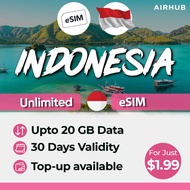 Indonesia / Bali eSIM - Data Only - Instant Delivery via Email by Airhub