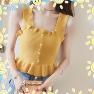 HLAR Outerwear Vest, Outerwear Sleeveless Strap Vest, 2024 Sexy Knitted Breathable Streetwear Summer