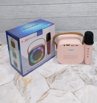 Speaker Fleco F-201 KTV Speaker Fleco Karaoke Free Mic Wireless Speaker Karaoke