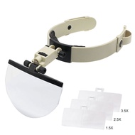 LED Magnifying Glass Headband Magnifier Large Lens 2X 3.5X 4.5X 5.5X Helmet Style Head Loupe Magnifi