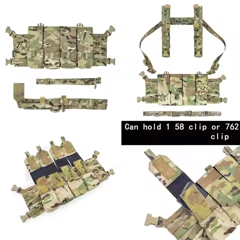 OR Style Lightweight TACTICAL GT RECCE RIG Chest Rig with Four Quadruple 5.56/5.45/7.62 Mag Pouch