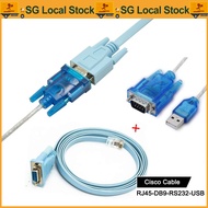 [SG Stock] Cisco Console Cable Serial Cable Rj45 to DB9 & RS232 to USB (2 In 1) for Cisco Device,Eas