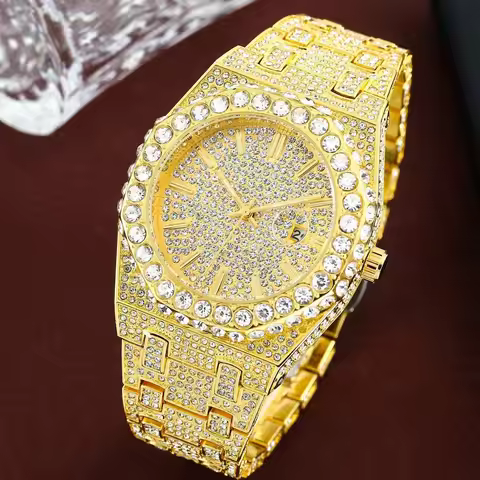 2026 Luxury Diamond Men's Watch High Quality Hip Hop Men's Quartz Watch Ice Sensation Men's Watch