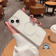 New Magnetic Charge Clear Phone Case For Samsung Galaxy S25 Plus Ultra S25+ A36 A16 A06 M35 M55 F55 