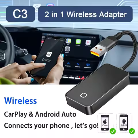 Wireless CarPlay Android Auto Upgrade Dongle, Convert OEM Wired to Wireless, Fast Connection, Auto-R