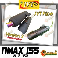 JVT Power Pipe V3 Adjustable Sound Full System for Yamaha Nmax 155 v1&v2 w/ Free Heat Guard