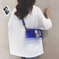 กระเป๋าใส PVC ยอดนิยมในปีนี้กระเป๋าเจลลี่กระเป๋าทรงสี่เหลี่ยมใบเล็กแนวญี่ปุ่น ins สำหรับฤดูร้อนแบบใหม่2024กระเป๋าสะพายไหล่สะพายข้างใบเล็ก