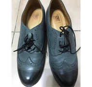 🌟百貨專櫃 Shoe Master SM 牛津鞋高跟踝靴(灰藍）