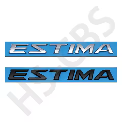ABS Silver Black ESTIMA Letters Emblem Sticker Car Tailgate Badge Side Door Decal Body Sticker Car A