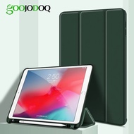 GOOJODOQ For iPad 10.2 Case iPad Air 4 Cover With Pencil Holder TPU Soft Silicone Shell Full Protect Cover Auto Sleep/Wake