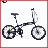 20 Inch Aluminum Alloy Variable Speed Folding Bicycle, Adult Children Student Male And Female Portable Disc Brake Small Bicycle foldable bicycle mountain bike folding bicycle children bicycle kids bicycle Anti-slip bicycle tyre foldable bike