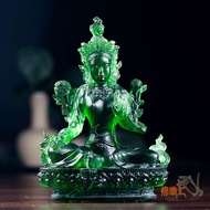 Tibetan Buddhist Supplies Portable Buddha Car Buddha Statue Ornaments Home Glass Buddha Statue Green