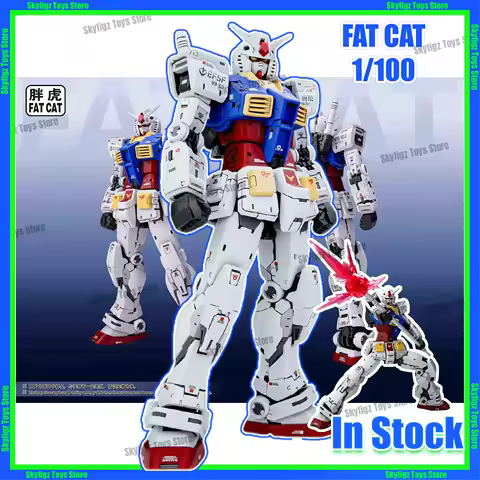 In Stock FAT CAT Model Rg 1/100 Model Rx-78-2 Ver 2.0 Assembly Model Kit Movable Joints Collectible 